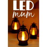 LED Mum Mini Kamp Tipi 1 Adet Pil Dahil Dumansız Alev Ledli Dekor Işığı Siyah PT430