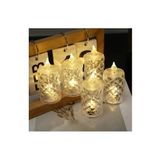 LED Mum Şeffaf Kristal LED Mum Pilli Alevsiz Çay Mumu Düğün Doğum Günü Ortam Işığı Mini - Renkli - 1