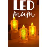 Led Mum Simli Tipi Pil Dahil 3 Adet - Dumansız Alev Ledli Yapay Dekoratif Mum Işığı Orta PT421