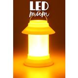 Led Mum Sokak Lambası Tip Kulplu Dumansız Pilli Alevli Dekoratif Yapay Mum Işıldak Beyaz 1036-9