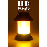 Led Mum Sokak Lambası Tip Kulplu Dumansız Pilli Alevli Dekoratif Yapay Mum Işıldak Siyah 1036-9