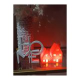 Led Mumlu Kırmızı Yılbaşı Evleri ve Beyaz Home dekor 7-9,5-13 CM 3 li Set 2 ADET LED MUM DAHİLDİR