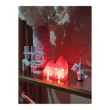 Led Mumlu Yılbaşı Evleri Beyaz Home dekor ve Ayıcık7-9,5-13-14CM 4 lü Set 2 ADET LED MUM DAHİLDİR