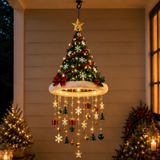 LED Noel Şapkası Asılı Işıklar, Asılı Süsler ve Peri Işıkları ile Işıklı Noel Baba Şapkası, Ön Sundurma, Kapı, Ağaç, Ev İç Mekan Dış Mekan Tatil Partisi Malzemeleri için Şenlikli Noel Dekoru, D