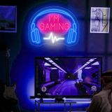 LED Oyun Neon Tabelası Akrilik Malzemeden I'm Oyun Neon Işıkları Oyun Aksesuarı Duvar Sanatı Dekoru Olarak Gençler Erkekler Babalar Oyuncu Sevenler için Hediye, Kısılabilir Şalterli Oyun Işığı