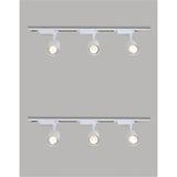 Led Pasajı Beyaz Kasa 6 Adet 360 Derece Dönen LED Ray Spot Lamba ve 2 Adet 1 Metre Raylı Armatür - Naturel Beyaz