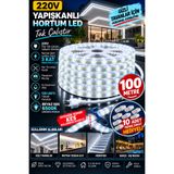 LED PAZARI 100 MT BEYAZ ŞERİT LED SİLİKONLU SU GEÇİRMEZ TAK ÇALIŞTIR KESİNTİSİZ IŞIK TRAFO İSTEMEZ yapışkanlı ( istediğin yerden kes kullanmaya devam et 10 ad yedek soket hediyeli)