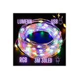 Led Peri Led Işık Pilli 3 Metre Rgb|su Geçirmez Esnek Ve Güçlü Işık Performansı-tel Şerit Led