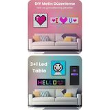 LED Pixel 3+1 Tablo Dijital Ekran Yazı ve Animasyon Eklenebilen Telefon Kontrollü 16*16 LED - Siyah - 16 x 16