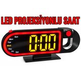 Led Projeksiyon Saat Dijital Led Ekran Alarm Fonksiyonu Saati Dubarınıza Yansıtın