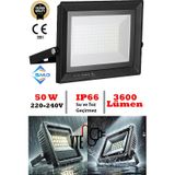 Led Projektör 50 W Beyaz İp 66 Su-toz Geçirmez 2200 Lm Smd Led Yüksek Işık