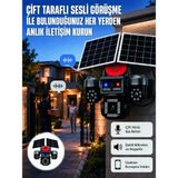 LED Projektörlü Sirenli Güneş Enerjili Akıllı Güvenlik Kamerası - NEXORA7641-9578