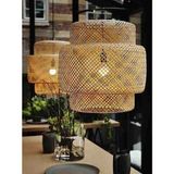 Led Projem Ibiza Tasarım Bamboo Avize Hasır Avize 1.sınıf Kalite 30CM Çap Naturel Bambu Sarkıt Avize - 40cm