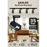 Led Siyah Kasa Beyaz Işık 35W Raylı Spot / 1 Adet (Raysız)