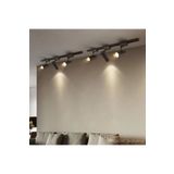 Led Siyah Kasa Günışığı 6 Adet 30w Ray Spot Vitrin Armatürü 2 mt Raylı Spot Lamba