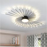LED Tavan Aydınlatması,modern Minimalist Altın Çiçek Şeklinde Tavan Lambası - Siyah