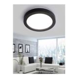 Led Tavan Wc Kiler Ofis Lambası 24 W Yuvarlak Armatür Sıva Üstü Siyah Kasa Beyaz Işık 6500 K 220 V