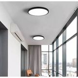 Led Tavan Wc Kiler Ofis Lambası 24 W Yuvarlak Siyah Kasa Beyaz Işık