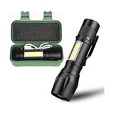 LED USB Şarjlı Ultra Güçlü Mini Boy El Feneri El Feneri, Kampçılar Için El Feneri, Flaş Özellikli, LED [enerji Sınıfı A++] (1 Adet Metal Kasa)