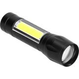 LED USB Şarjlı Yüksek Lümen Mini Boy El Metal Kasa 3 Modlu Işık Modülü Kutulu Şarj Kablosu Dahil