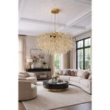 Led YENİ 60 CM KRİSTAL LÜX SALON AVİZE GOLD İTHAL KASA