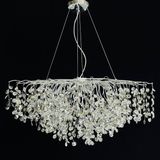 LED Yeni Model 120 cm Oval Ağaç Kristal Lüx Salon Avize Krom Renk Ithal Kasa