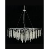 LED Yeni Model 120 cm Oval Kristal Lüx Salon Avize Krom Renk Ithal Kasa