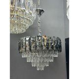 LED Yeni Model 50 cm Kristal Lüx Salon Avize Krom Ithal Kasa