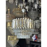 LED Yeni Model 50 cm Kristal Lüx Salon Avize - Krom
