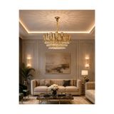 Led YENİ MODEL 60 CM KRİSTAL LÜX SALON AVİZE GOLD
