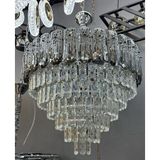 LED Yeni Model 60 cm Kristal Lüx Salon Avize Krom Renk Ithal Kasa