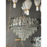 LED Yeni Model 60 cm Kristal Lüx Salon Avize - Krom