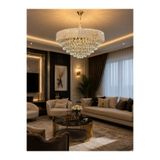 Led YENİ MODEL 60 CM KRİSTAL LÜX SALON AVİZESİ