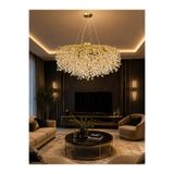 Led YENİ MODEL 80 CM KRİSTAL AVİZE GOLD RENK İTHAL KASA 13 + 2 ADET AMPÜL 80 CM KRİSTAL MODEL