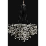LED Yeni Model 80 cm Kristal Lüx Salon Avize Gold Ithal Kasa - Gümüş