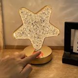 LED Yıldız Şekilli Masa Lambası, Dokunmatik Kontrol, Dekoratif Gece Işığı, Altın