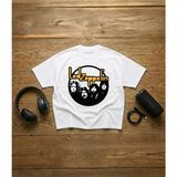 LED Zeppelin Baskılı Unisex %100 Pamuklu Oversize T-Shirt - Beyaz