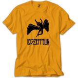 LED Zeppelin Black Angel Sarı Tişört Liyada - 3XL