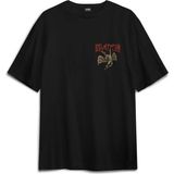 LED Zeppelin Falling Angel Rock Music Sırt Ön Baskılı Oversize Tişört Unisex T-Shirt - Siyah - XL