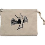 LED Zeppelin Icarus Angel Krem Clutch Astarlı Cüzdan / El Çantası - 25x18cm