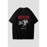 LED Zeppelin Oversize Unisex T-Shirt - Siyah - M