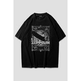 LED Zeppelin Siyah Oversize T-Shirt - XL