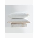 Leda Battal Boy Nevresim Takımı %100 Organik Pamuk Keten Nakışlı Krem 240x220 Cm