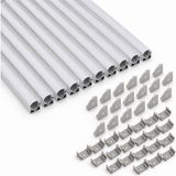 Ledarmy 10’lu Set Köşe LED Profil Kanal 18X18MM Alüminyum 2 Metre Sıva Üstü Eloksallı Opak Kapaklı Şerit LED Kanal Seti 8987 - Gümüş