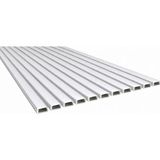 Ledarmy 10’lu Set LED Kanal Profil Alüminyum 13X6MM 1 Metre Sıva Üstü Ince Kasa Opak Pleksi Difüzörlü Lineer LED Kanal 2128 - Gümüş