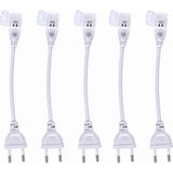 Ledarmy 220V Hortum Cob Neon LED Fiş Girişi 5’li Set Tak Çalıştır Şerit LED Enerji Bağlantı Kablosu IP65 Uyumlu - 20 cm - Beyaz