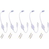 Ledarmy 220V Neon LED Hortum Fişi 5’li Set IP65 Uyumlu LED Hortum Güç Kablosu Tak Çalıştır Neon LED Bağlantı Fişi - 30 cm - Beyaz