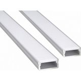 Ledarmy 2’li Set LED Kanal Profil Alüminyum 13X6MM 1 Metre Sıva Üstü Ince Kasa Opak Pleksi Difüzörlü Lineer LED Kanal 2128 - Gümüş