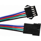 Ledarmy 5 Pin Kilitli Konnektörlü Kablo Takımı Erkek Dişi Rgb Rgbw LED Şerit Bağlantı Kablosu 15 cm Jst Soket Kablo Seti - Kırmızı - Yeşil