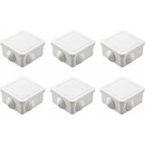 Ledarmy 6'lı Set Beyaz Kare Buat Kutusu 85x85 mm PVC Duvar İçi Kablo Bağlantı Kutusu Elektrik Ek Kutusu